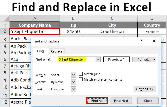 excel find and replace numbers